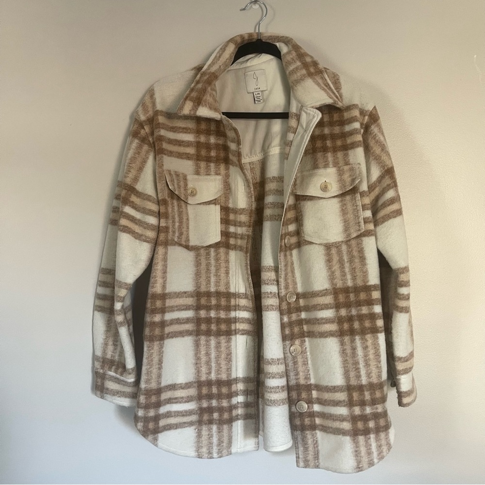 Beige shacket plaid!